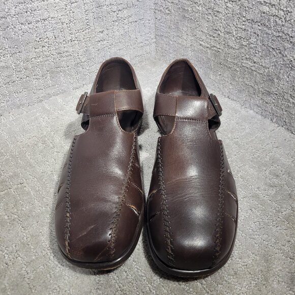 Vintage Tommy Bahama San Tommaso Men's Size 12M Brown Leather Fisherman Sandals - Picture 2 of 10
